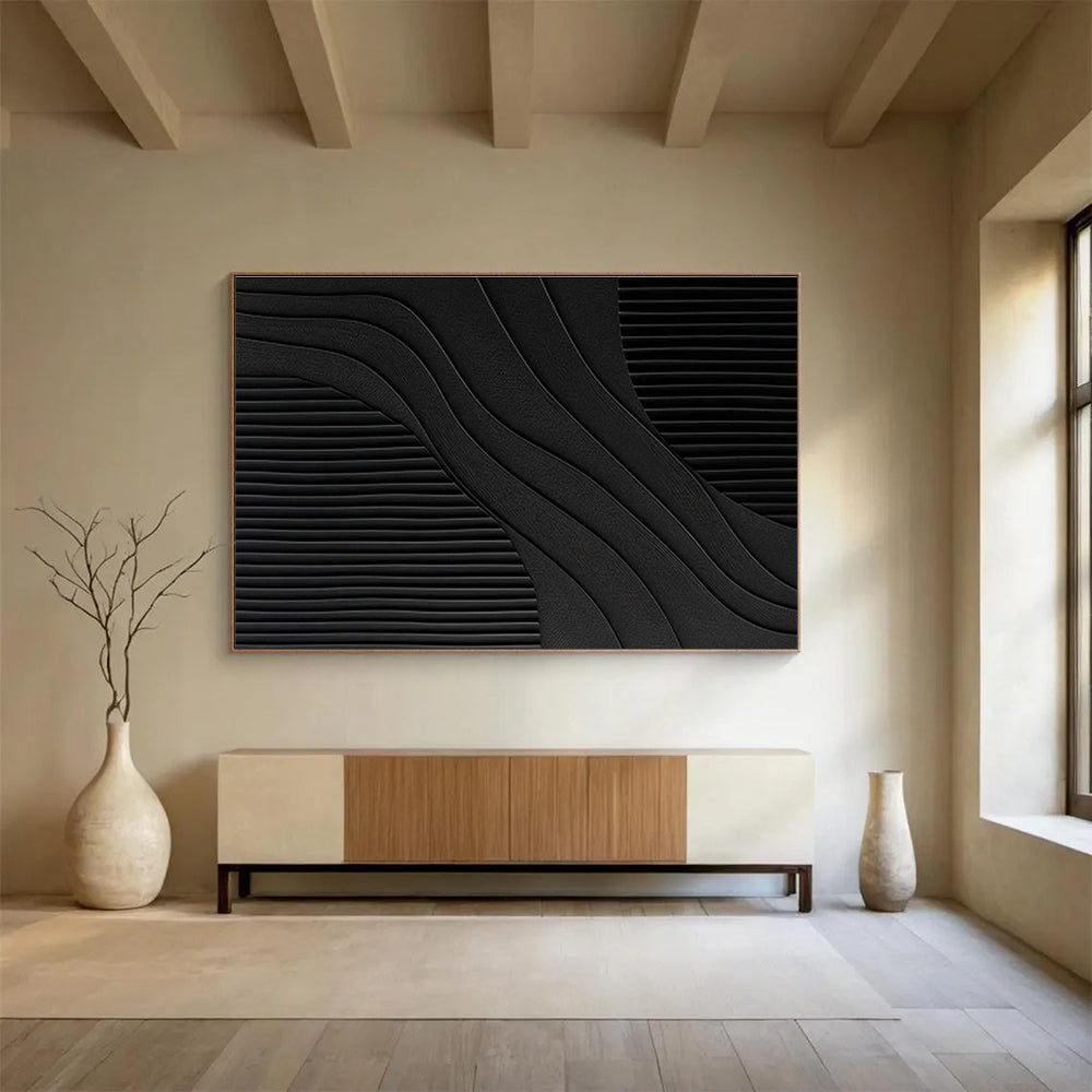Black Wave - Texture Art for Sophisticated Dining Rooms DLZ2482