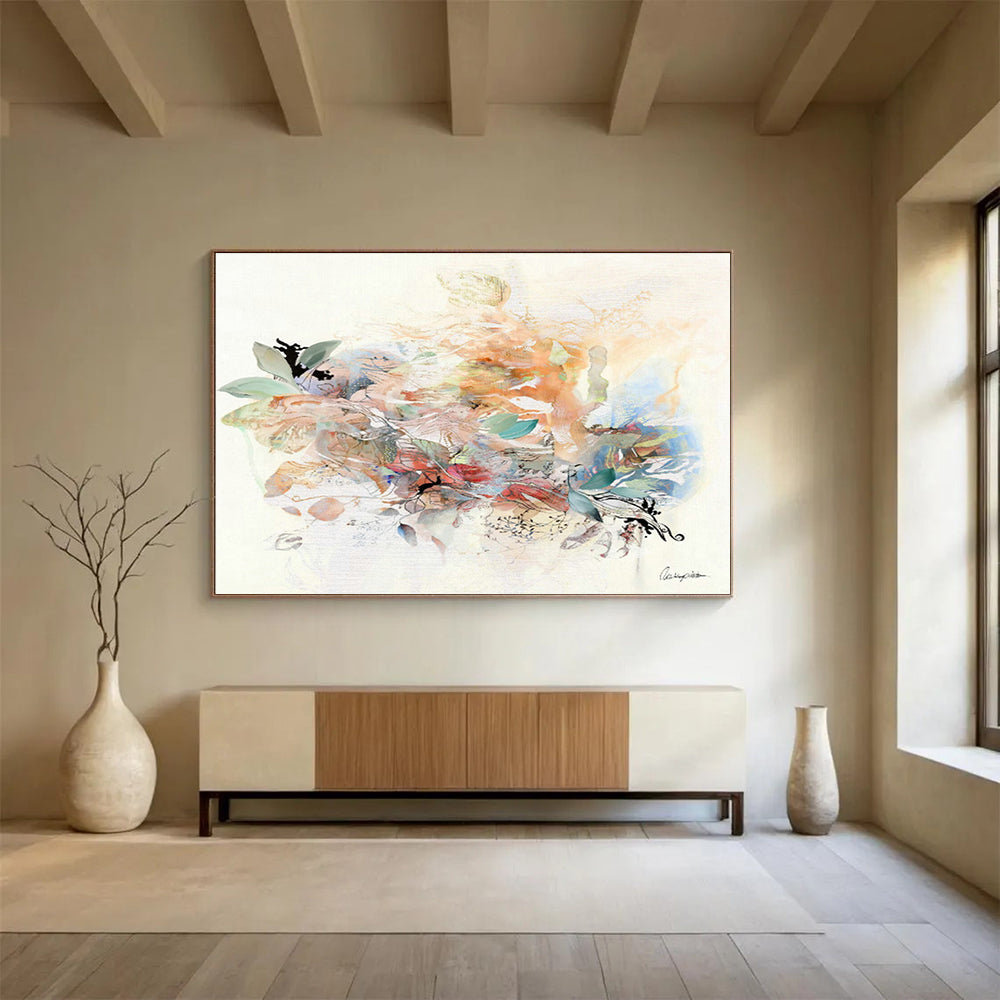 Collage - Style Floral Art for Eclectic Café Wall DLZ2916