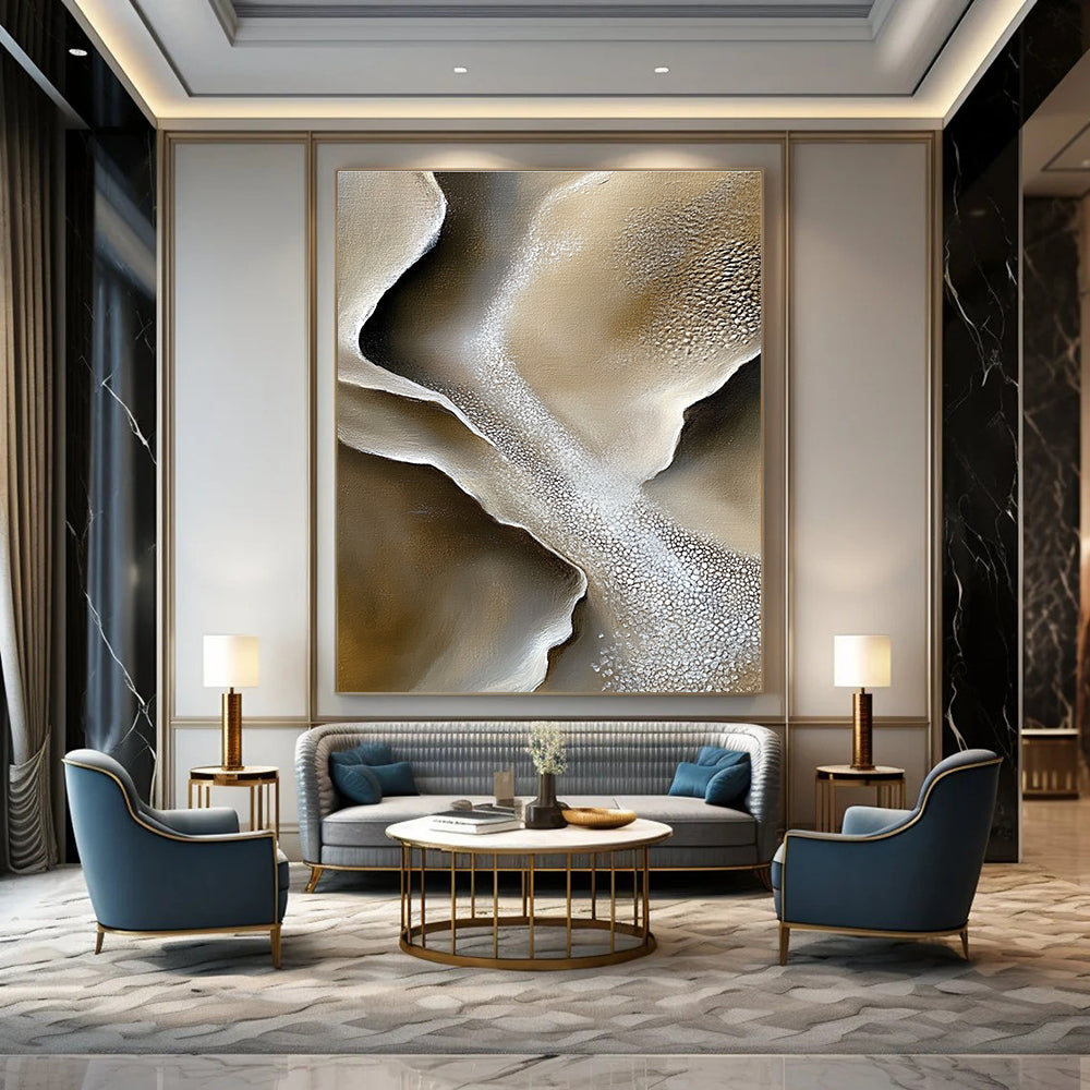 Textured Earth - Tone Abstract for Modern Living Room & Art Gallery Space STSC530