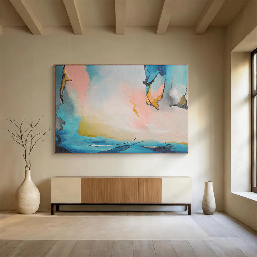 Light - Color Ink - Style Abstract Art for Serene Bedrooms DLZ2405