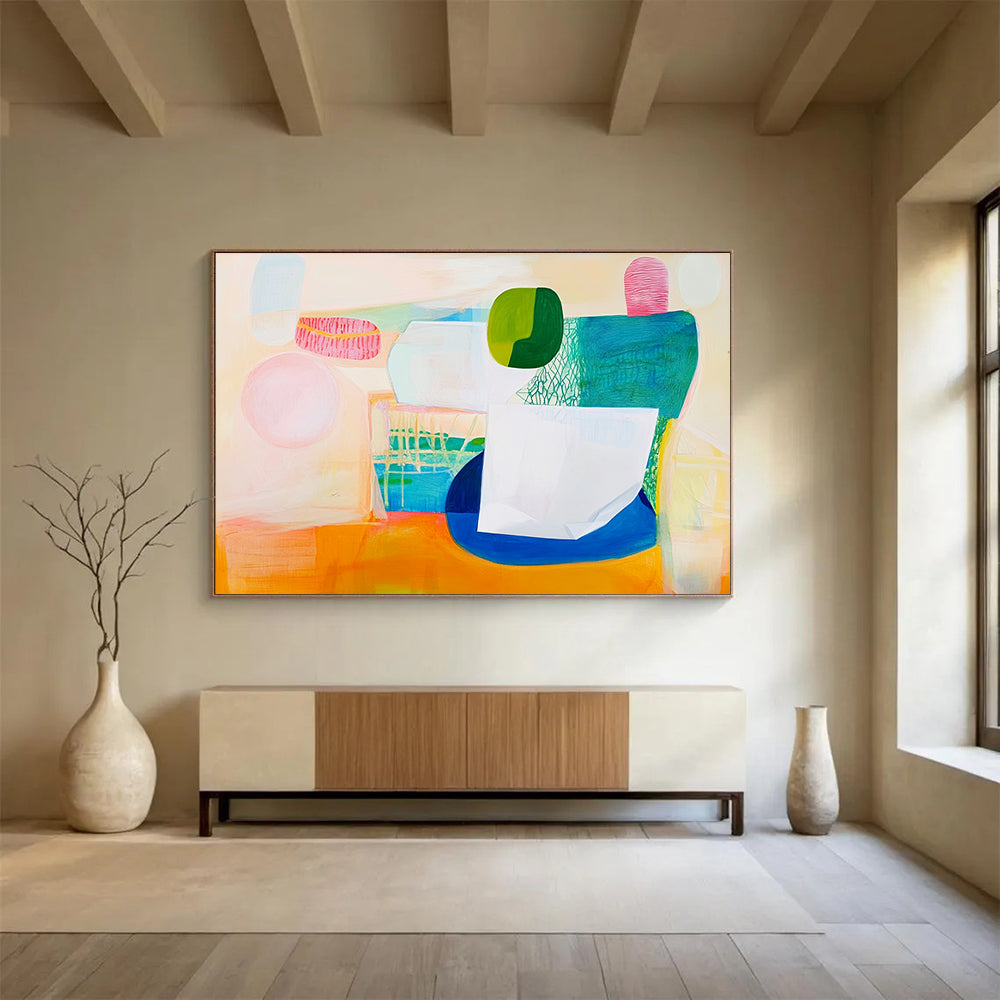 Whimsical Colorful Abstract: Playful Art for Playrooms & Bohemian Cafés SC518