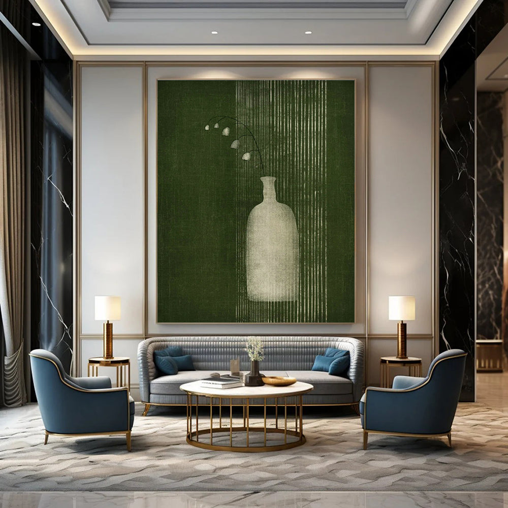 Delicate Floral Vase Art for Vintage - Inspired Bedroom & Garden - Themed Café DLZ1384