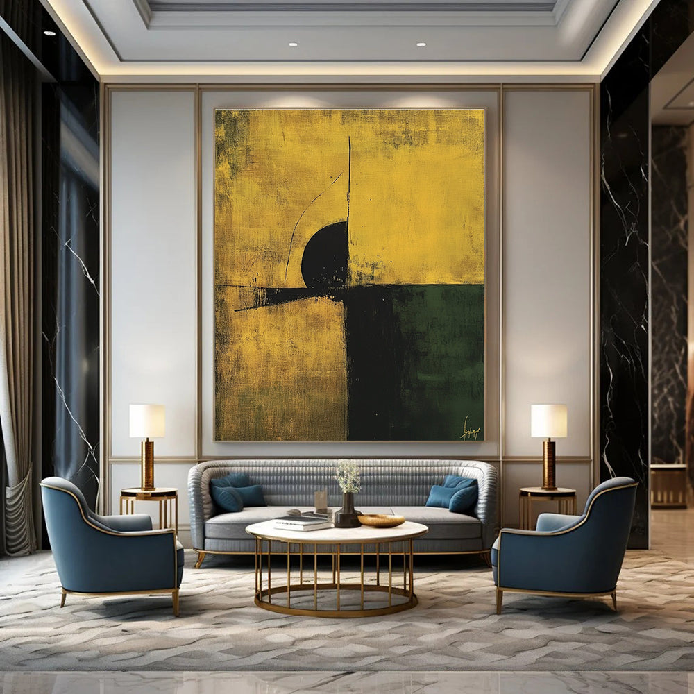 Yellow and Green Abstract for Vibrant Workplace & Art - Loving Lounge STSC246
