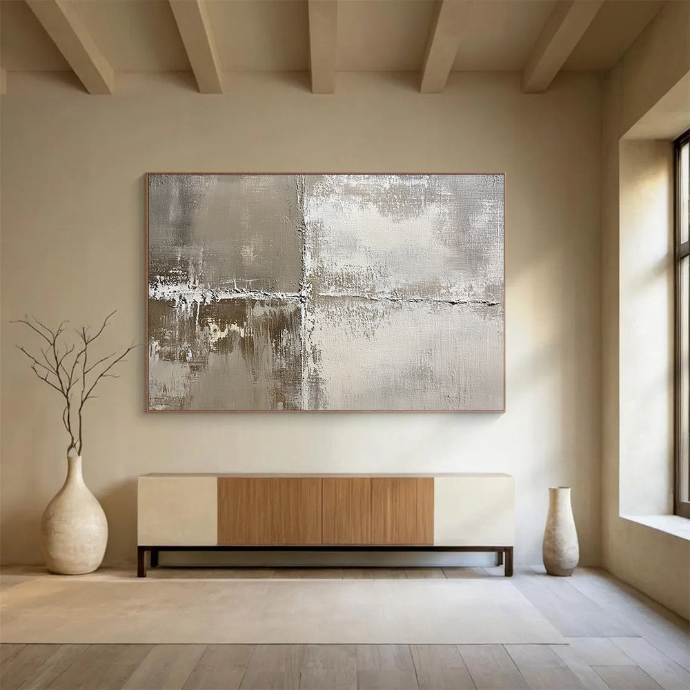 Textured Neutral Tones Art for Minimalist Art Gallery & Scandinavian - Style Living Room SC445