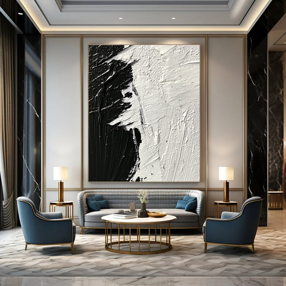 Black and White Textured Strokes for Industrial - Style Café & Modern Home Study STSC1282