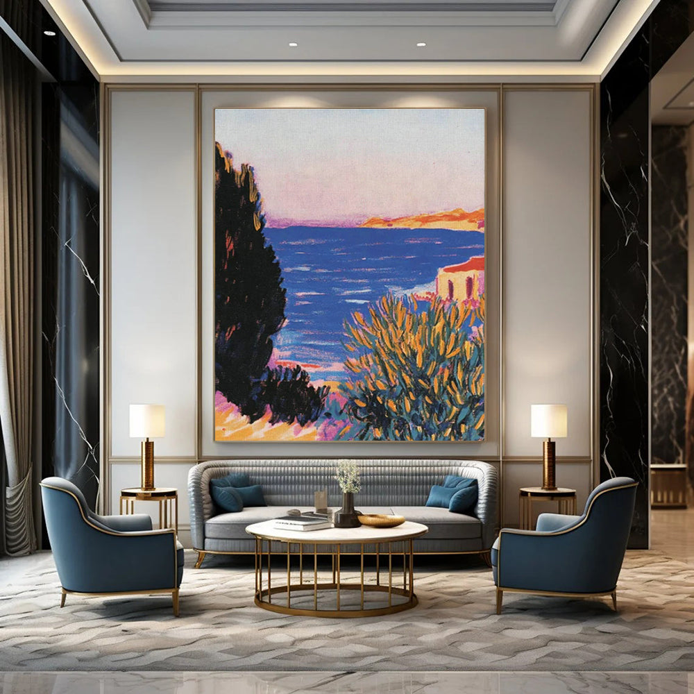 Coastal Landscape Oil Painting for Beachfront Resort & Seaside Art Gallery DLZ1765