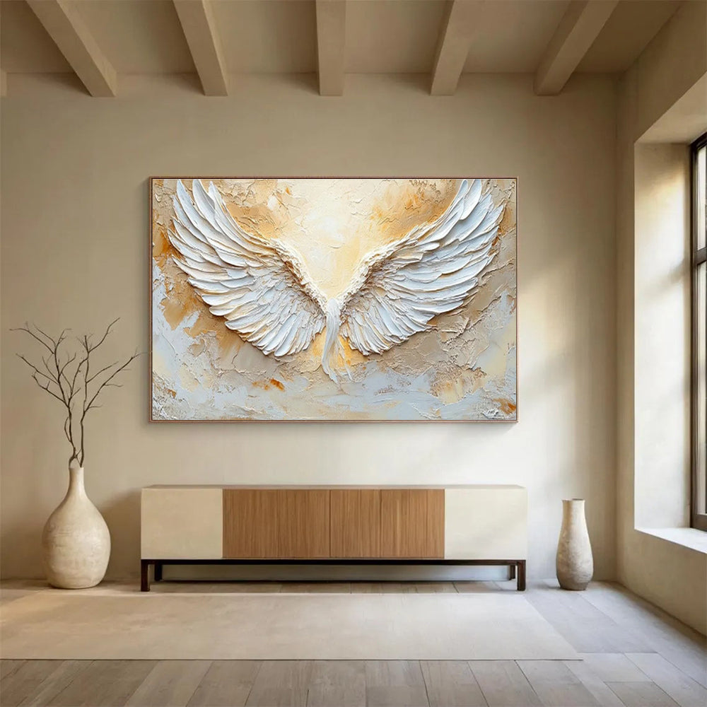 3D White Wings Art for Inspirational Home Office DLZ2839