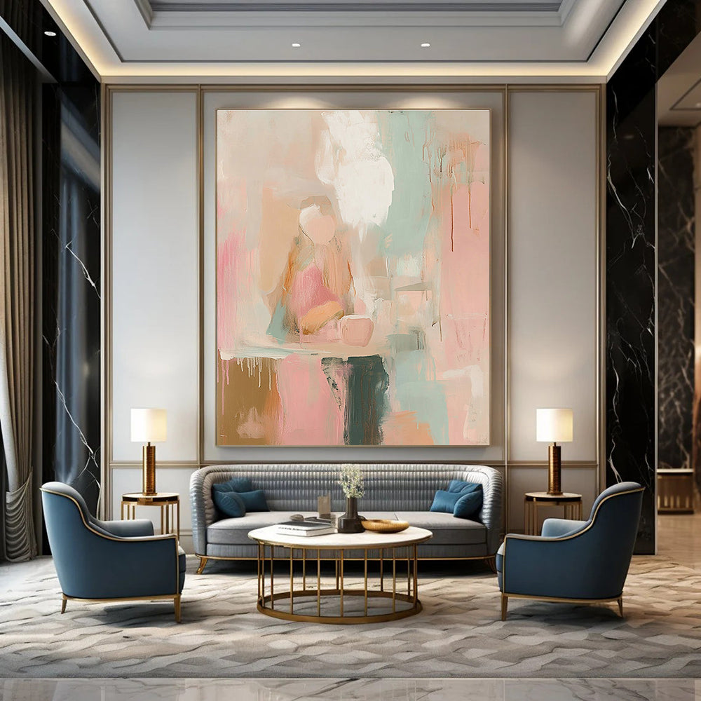 Soft Pastel Still Life Abstract for Feminine - Inspired Bedroom & Cozy Tea Room STSC805