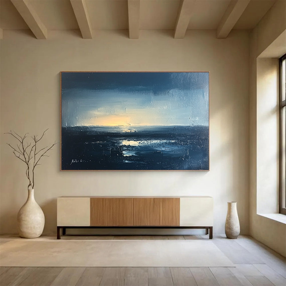 Dark Sea Sunset Art for Nautical - Themed Bar & Coastal Home Library SC068