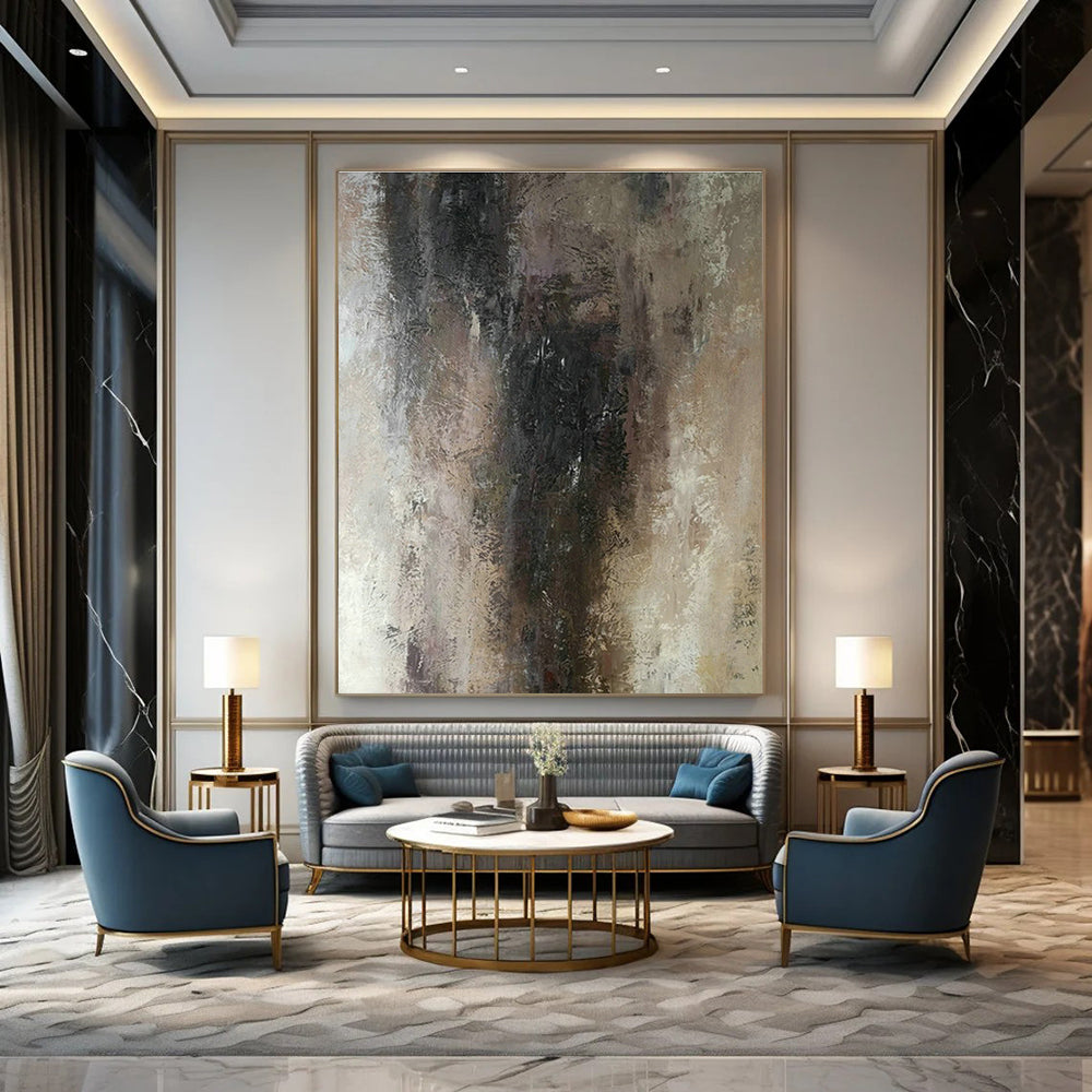 Brown - Grey Abstract Art for Living Room & Study DLZ0557