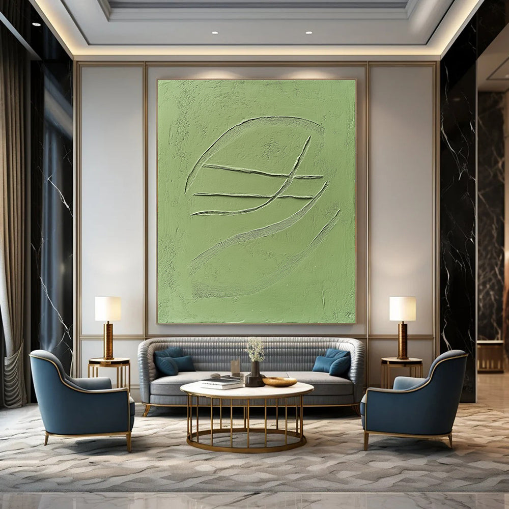 Green Textured Lines for Minimalist Home Office & Modern Art Gallery STSC1010