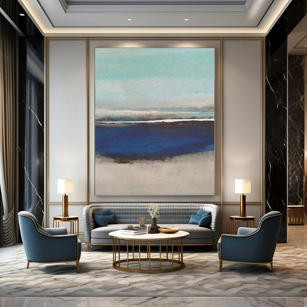 Minimalist Seaside Abstract for Japandi - Style Beach House & Zen - Inspired Yoga Studio DLZ0933