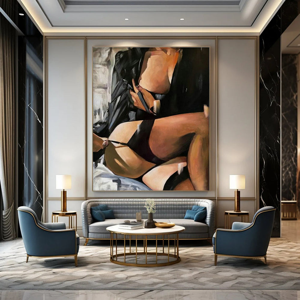 Tremendous Custom - Sized Abstract Art for Bedroom & Dining Room DLZ2334