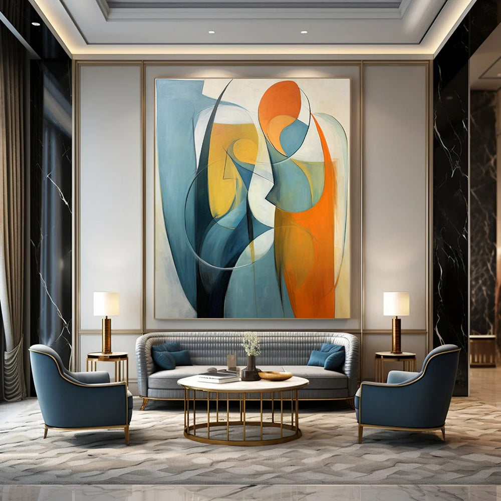 Abstract Figure Art for Modern Dance Studio Lounges DLZ0286