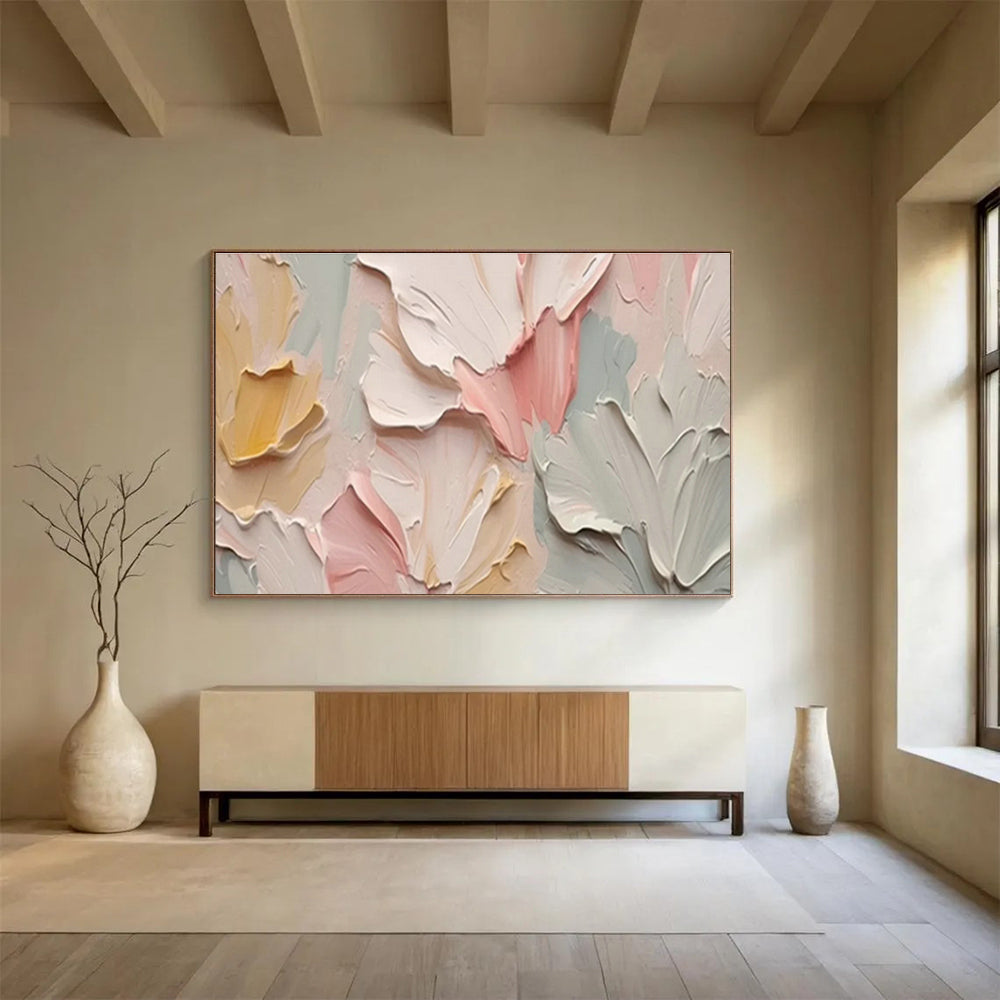Textured Floral Relief Art for Elegant Bedroom Retreat DLZ3051