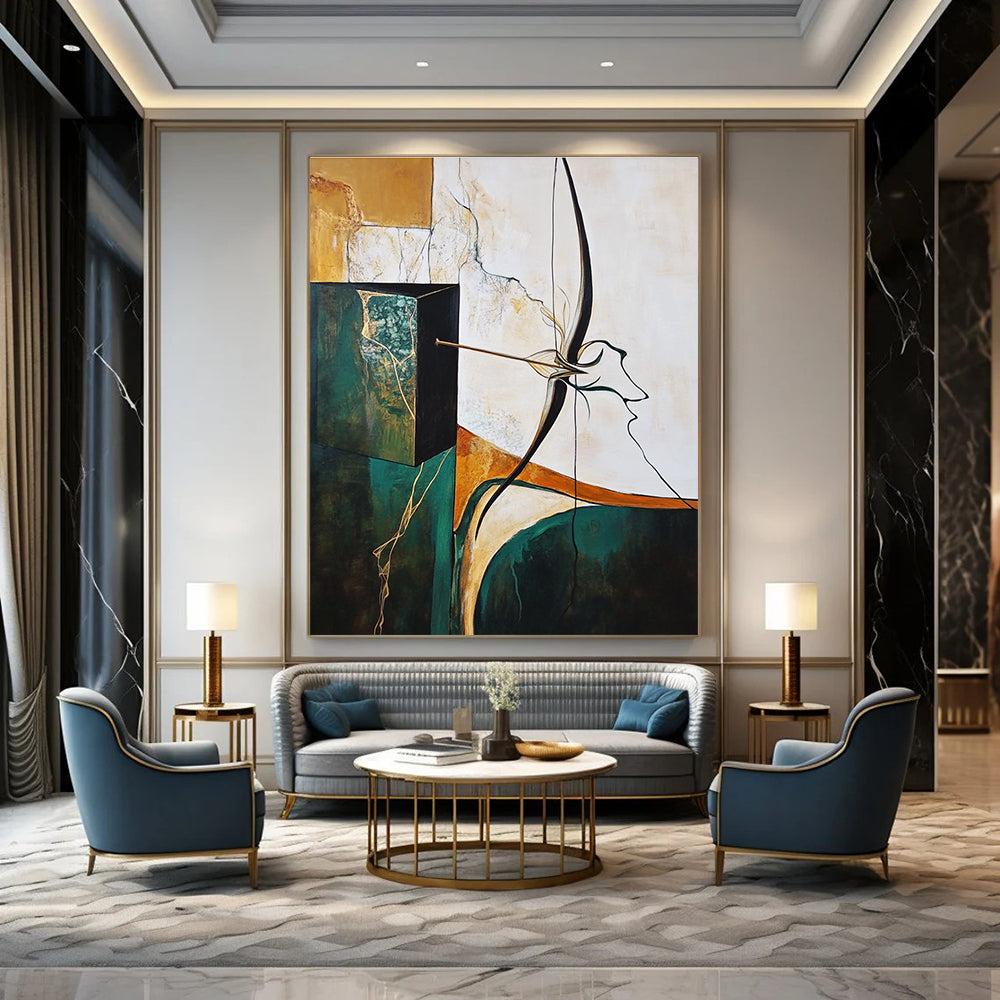 Surreal Abstract Composition for Bohemian Living Room & Artistic Studio STSC637