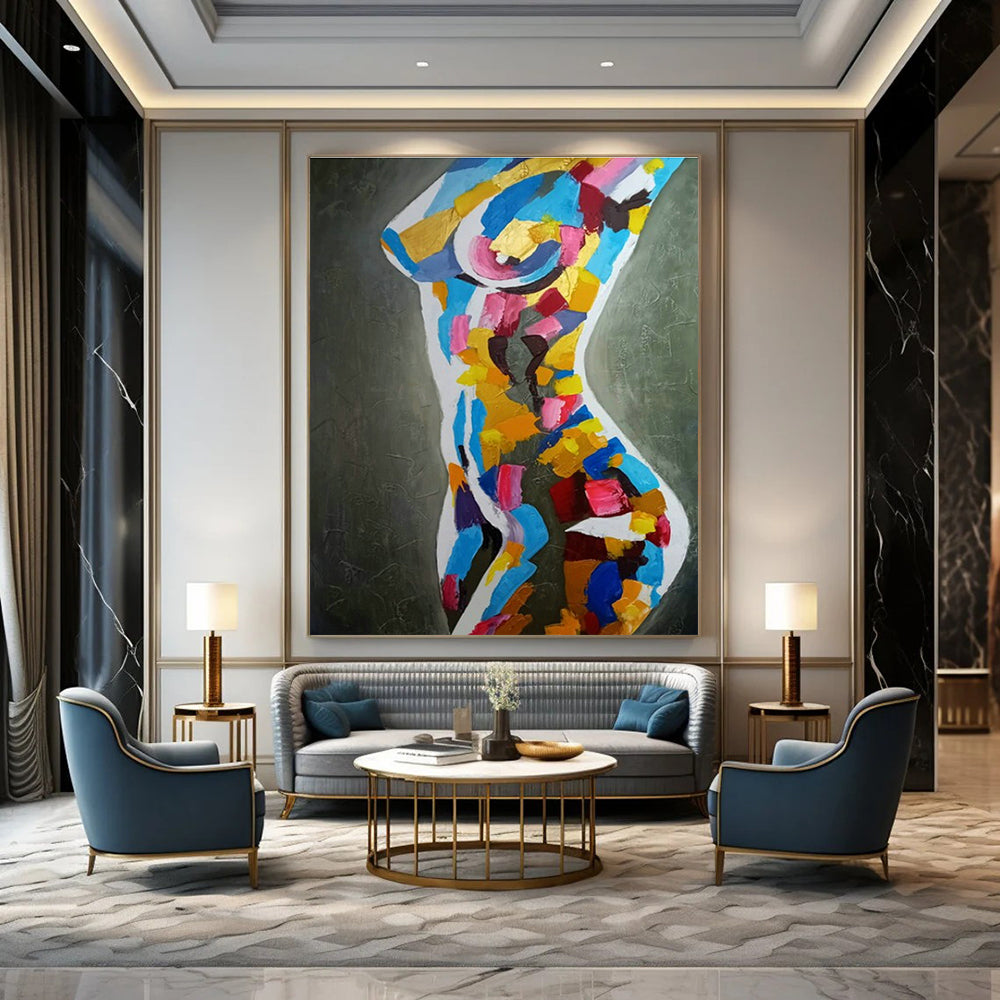 Colorful Abstract Torso Art for Body - Positive Studio & Art - Forward Home Gym DLZ2109