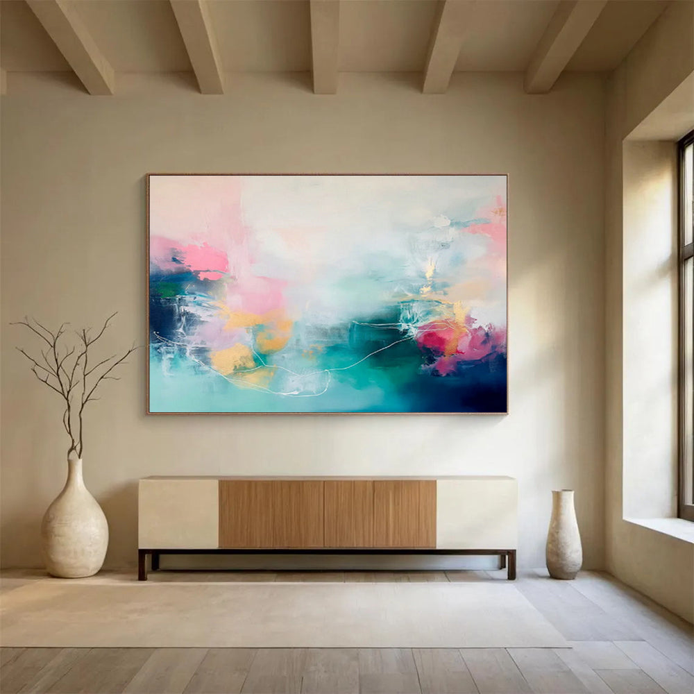 Soft - Colored Abstract Lines Art for Calming Bedroom DLZ2856