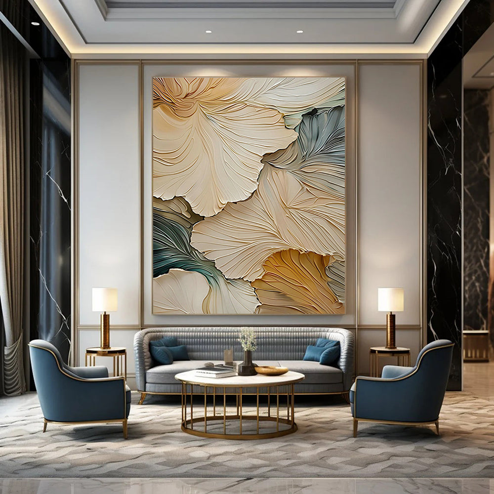 Multicolor Ginkgo Leaf Art for Contemporary Office Breakroom & Botanical Art Gallery DLZ1392