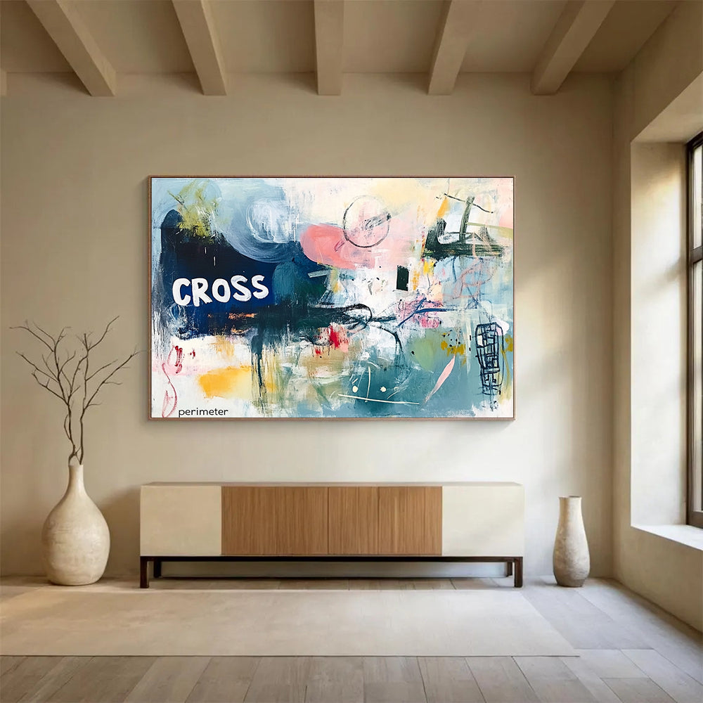 Abstract with 'CROSS' Art for Edgy Café & Creative Studio SC307