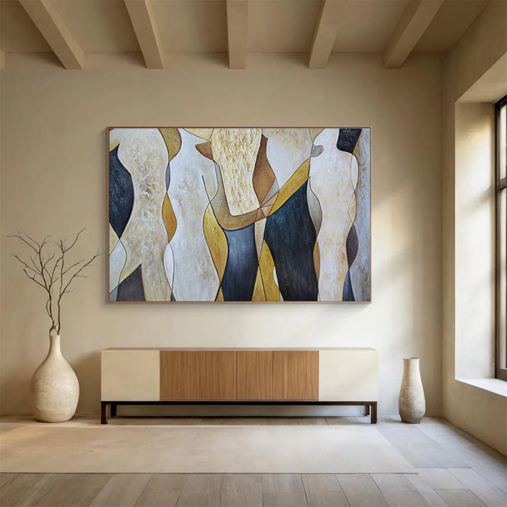 Geometric Figure Abstract Art for Contemporary Office Reception Areas DLZ3115