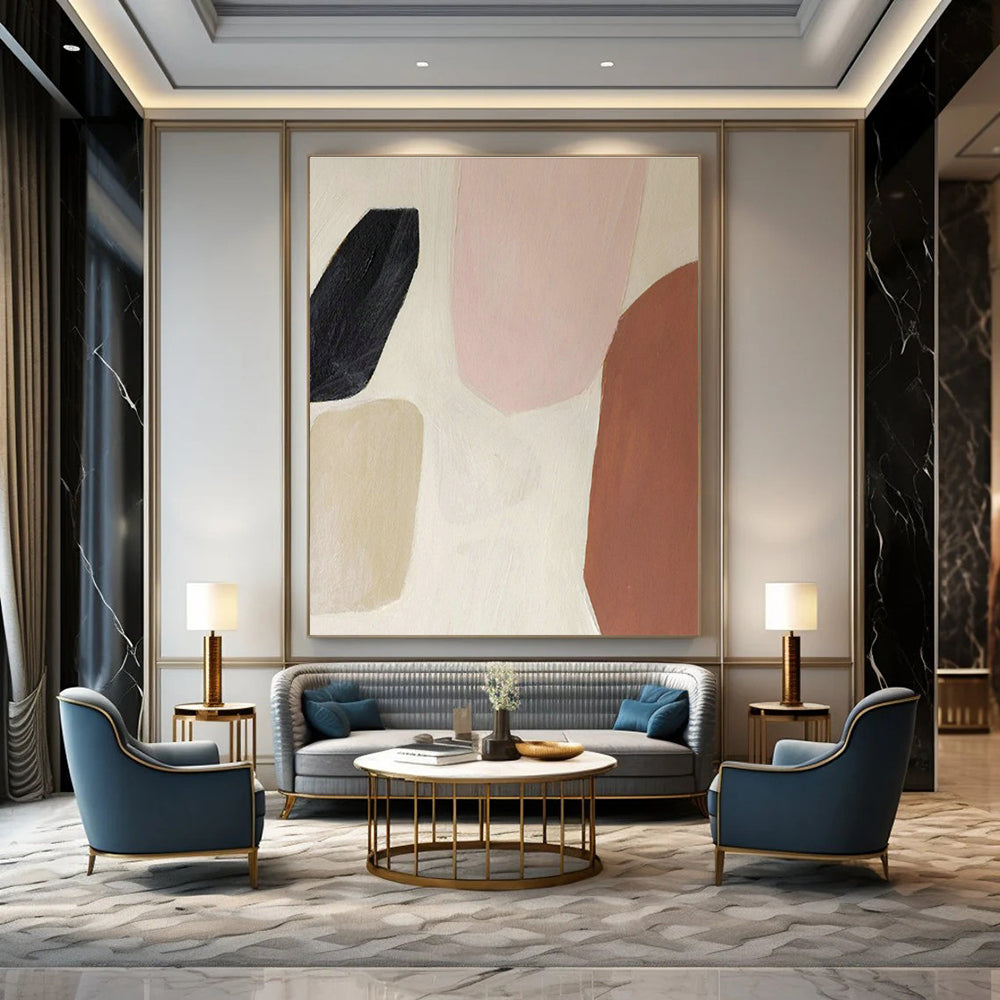 Soft Color Block Art for Boho - Chic Bedroom & Women’s Wellness Studio DLZ1501