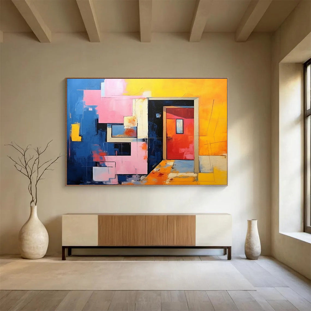 Multicolor Geometric Abstract for Trendy Café DLZ3026