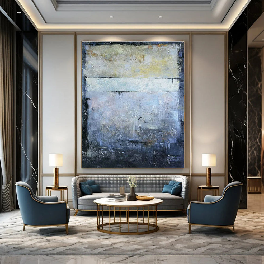 Gray - Blue Abstract Art for Architectural Firm Office & Art - Centric Community Center DLZ1799