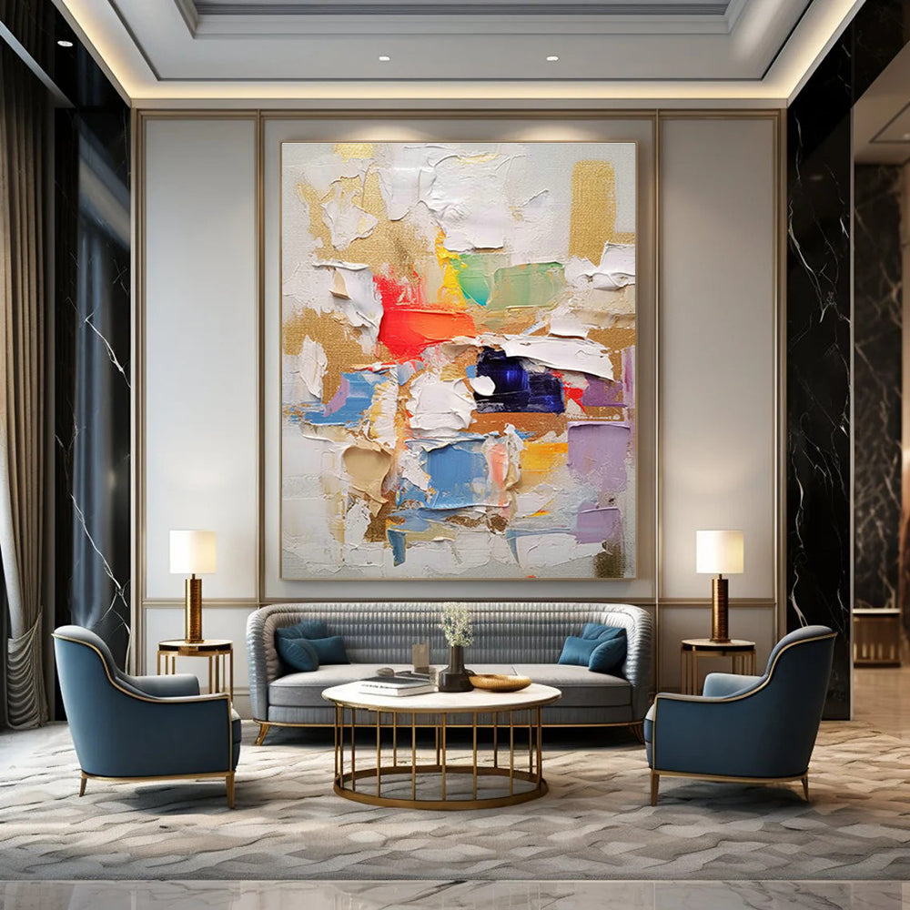Colorful Collage - like Abstract Art for Art School Gallery & Trendy Bar DLZ1064