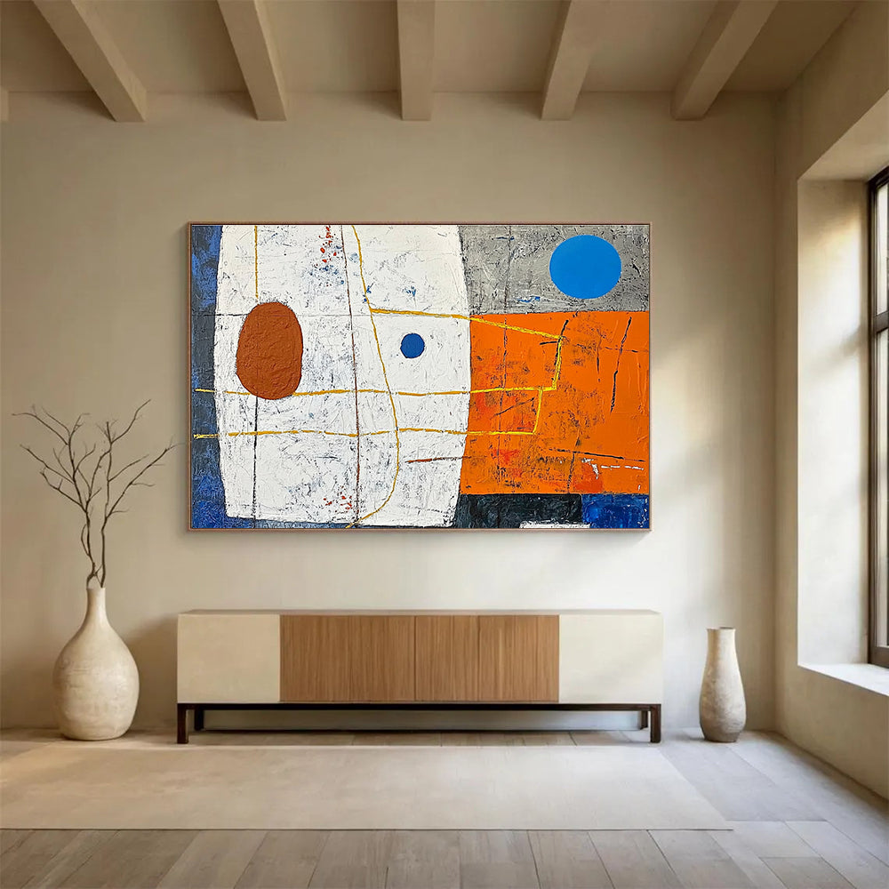 Abstract Shapes with Lines Art for Modern Studio & Art School SC376