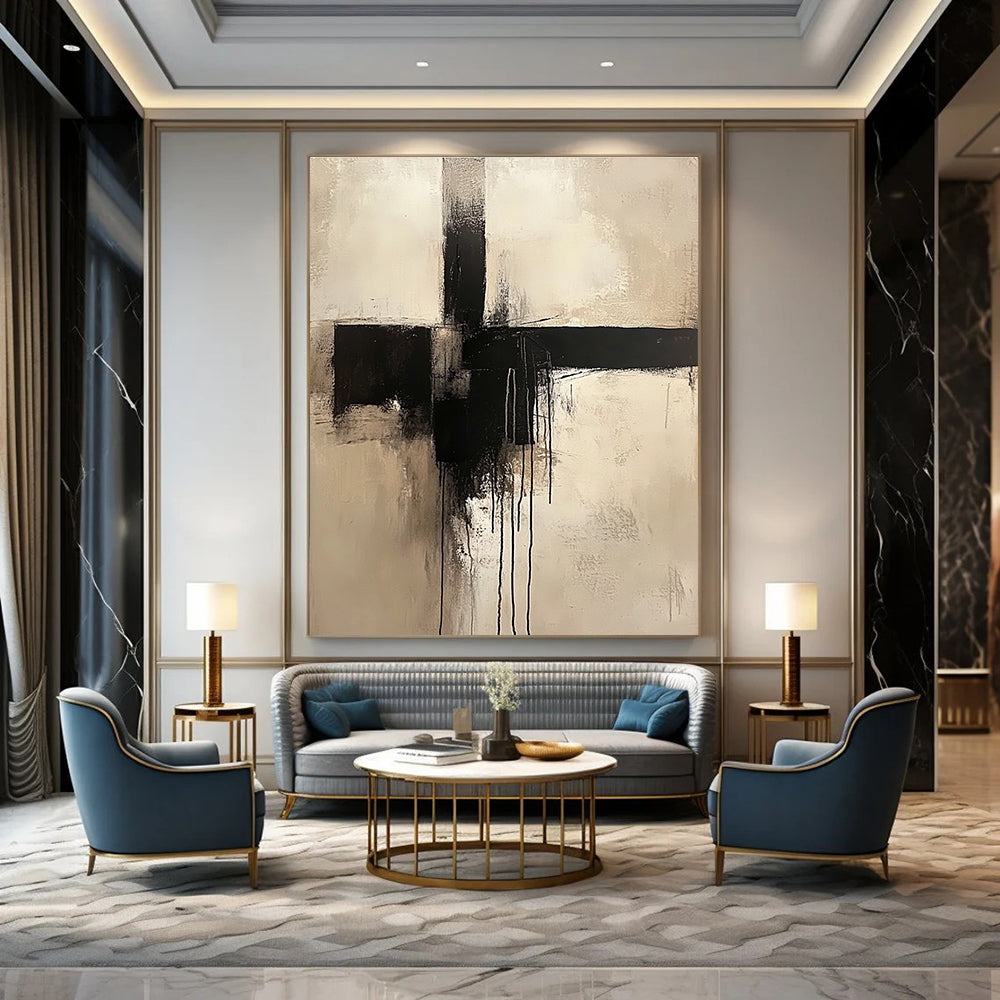 Emotional Black Cross Art for Chapel & Meditation Room STSC669