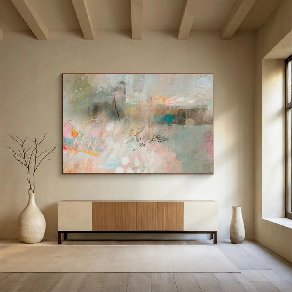 Light - Color Hazy Abstract Art for Spa Retreat Waiting Areas DLZ2587