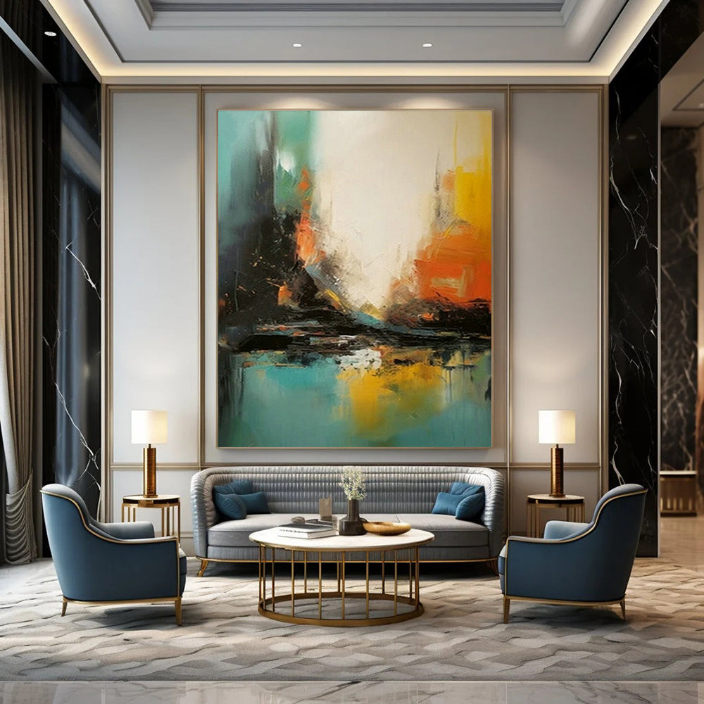 Urban Color Clash Abstract for Rooftop Art Gallery & Industrial - Chic Loft DLZ0935