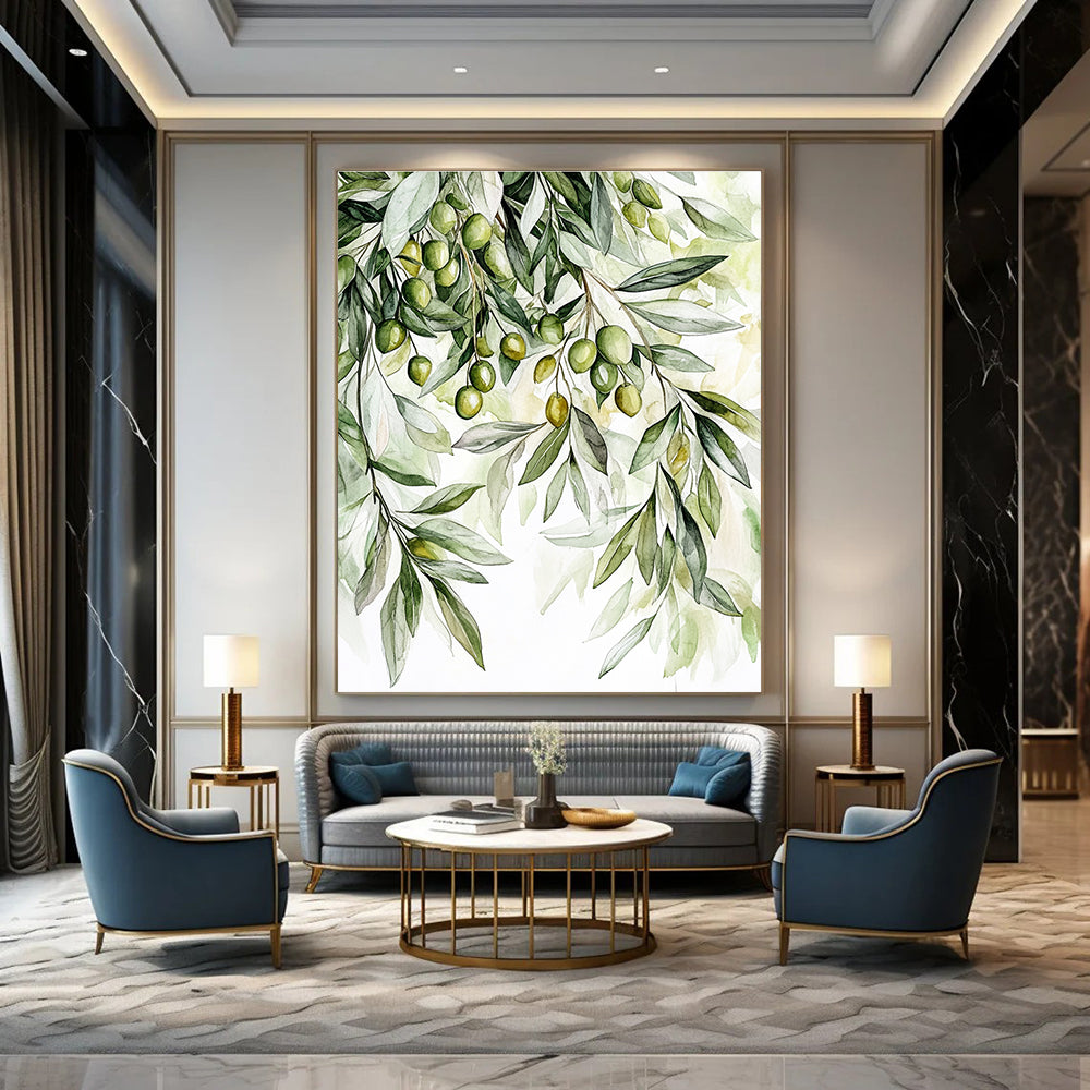 Olive Branches Fresh Botanical Art for Mediterranean - Style Kitchen & Nature - Lover’s Home Office STSC1460