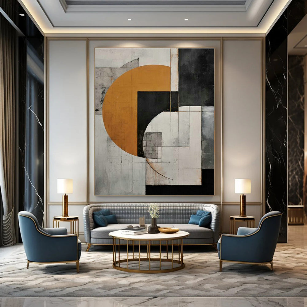 Circular Geometric Abstract Art for Contemporary Living Room & Design - Focused Studio DLZ2122