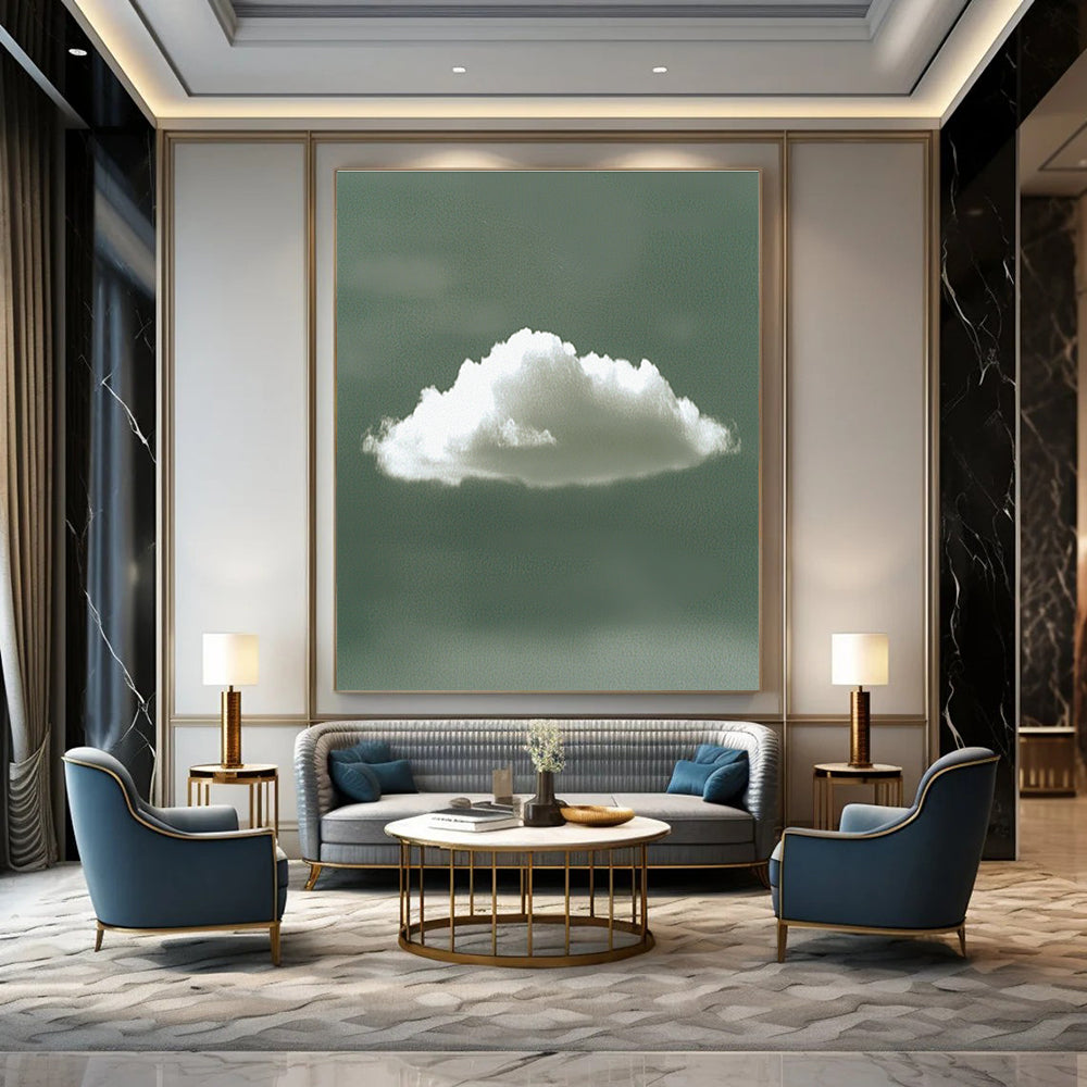 Single White Cloud for Zen Meditation Room & Minimalist Nursery STSC1196