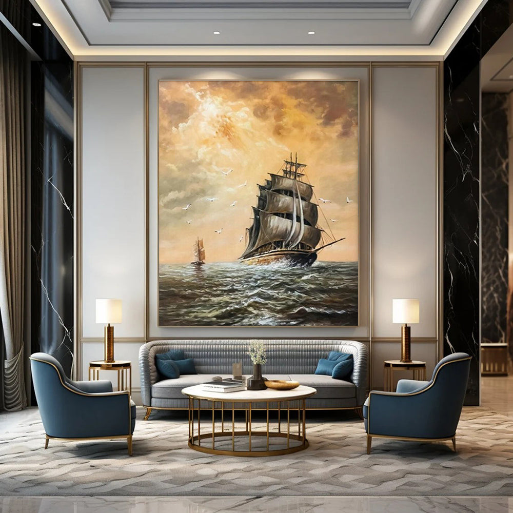 Sailing Ship Art for Nautical Museum & Coastal Home DLZ2349
