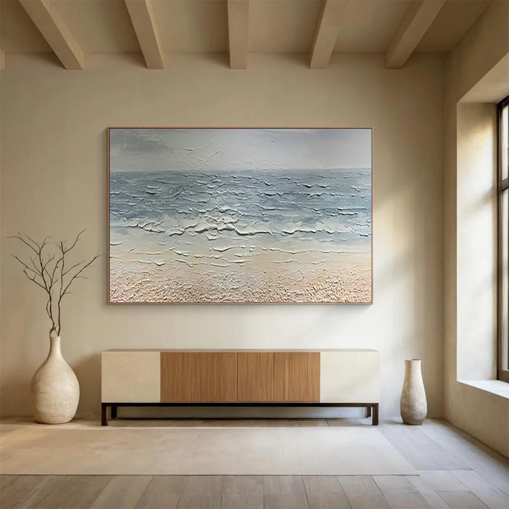 Textured Beach Scene Art for Coastal Home Entryway Accents DLZ3249