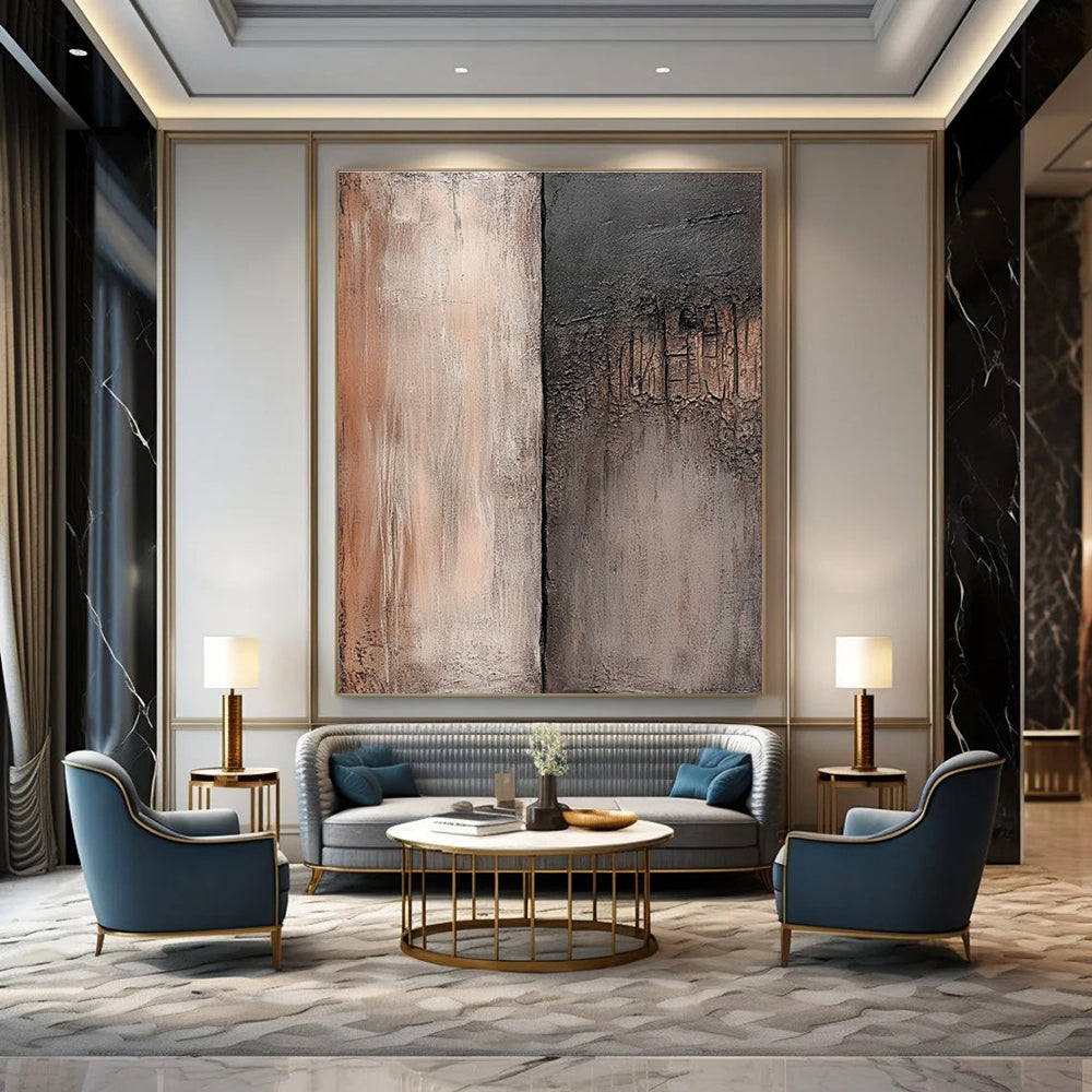 Two - Tone Textured Abstract for Industrial - Style Loft & Modern Art Gallery STSC538