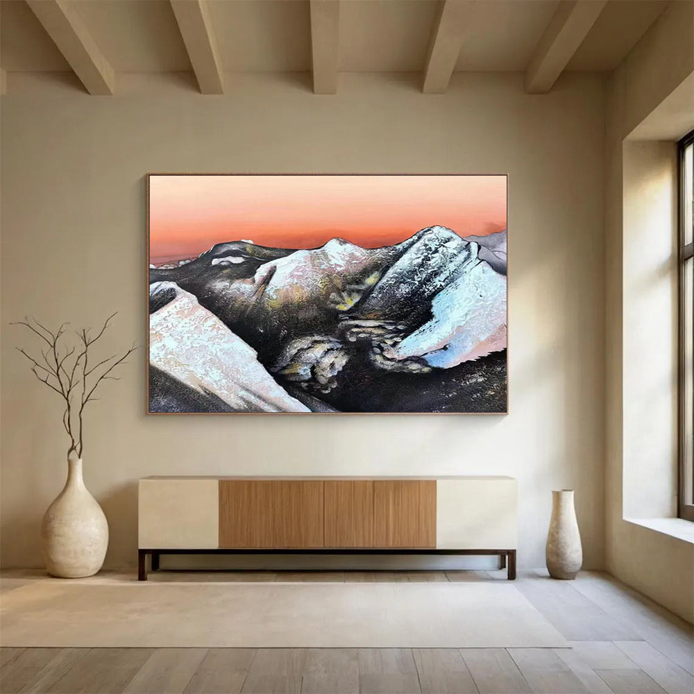 Surreal Mountain - Shaped Figure Abstract: A Captivating Centerpiece for Avant - Garde Art Galleries DLZ3035