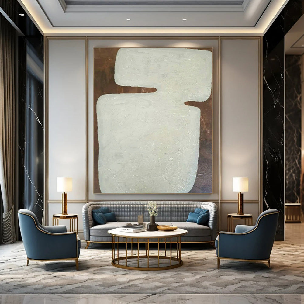 White Irregular - Shaped Art for Rustic Art Studio & Industrial - Chic Home DLZ1897
