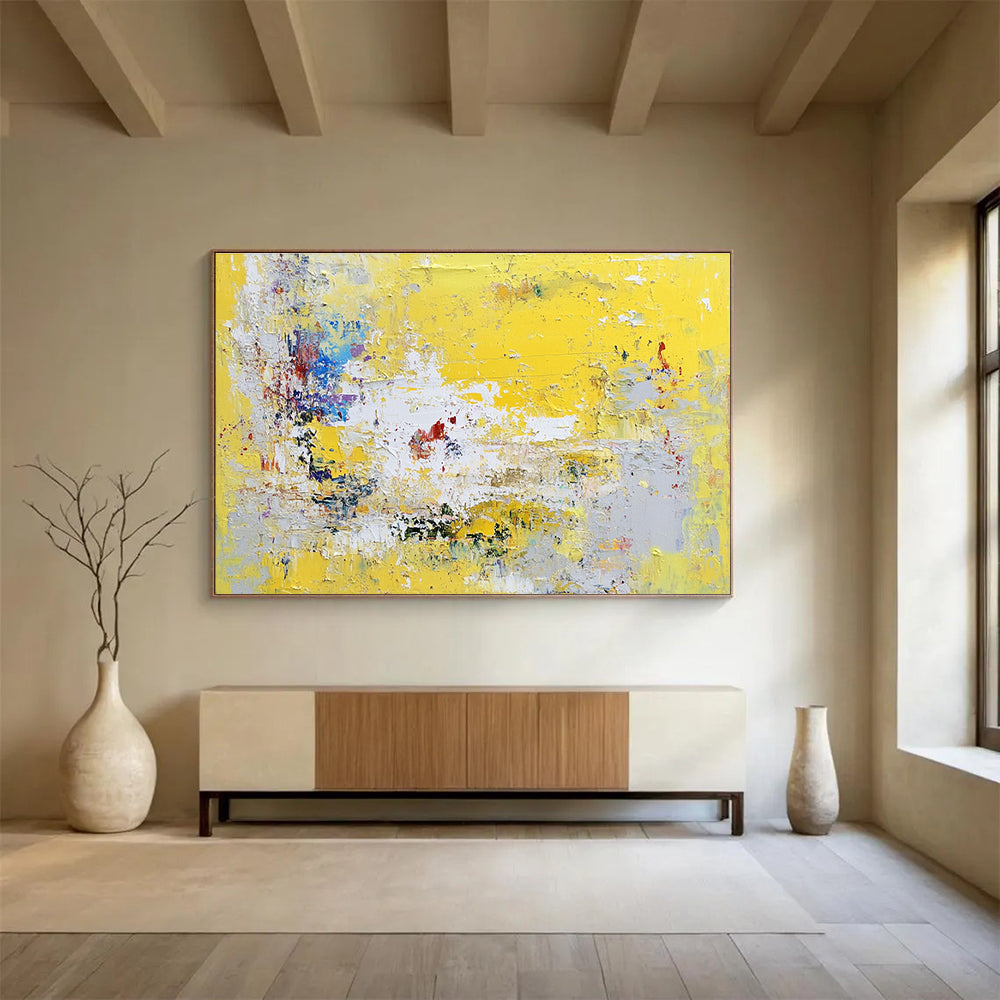 Yellow Abstract Chaos Art for Modern Café & Creative Studio SC370