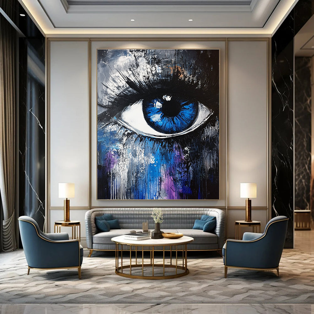 Expressive Blue Eye Abstract for Creative Kids’ Room & Artistic Lounge STSC647