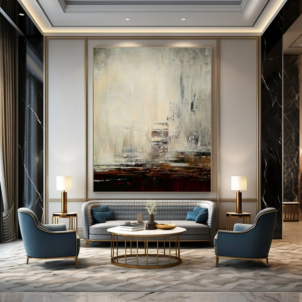 Gray - White Abstract Art for Office & Hallway DLZ0315
