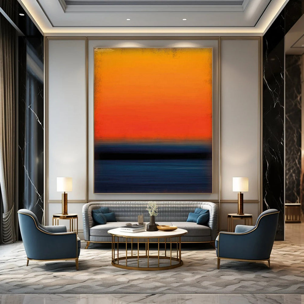 Vibrant Gradient Sunset Art for Rooftop Bar & Coastal Restaurant DLZ2303
