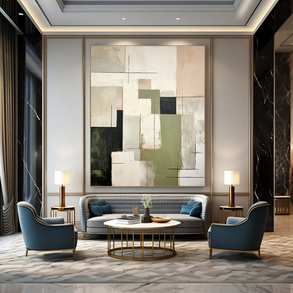 Modern Geometric Art for Corporate Lobby & Urban Loft DLZ0599