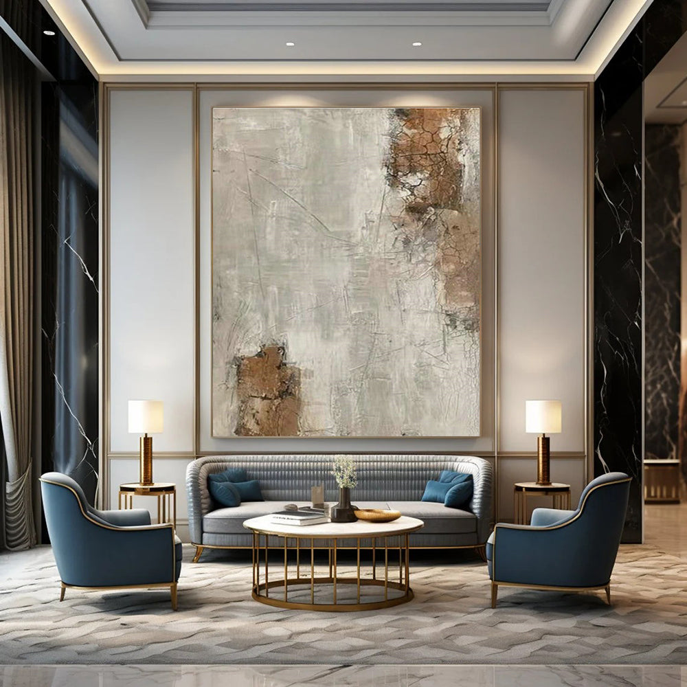 Gray - White Abstract Art for Modern Art Gallery Feature Walls DLZ0187