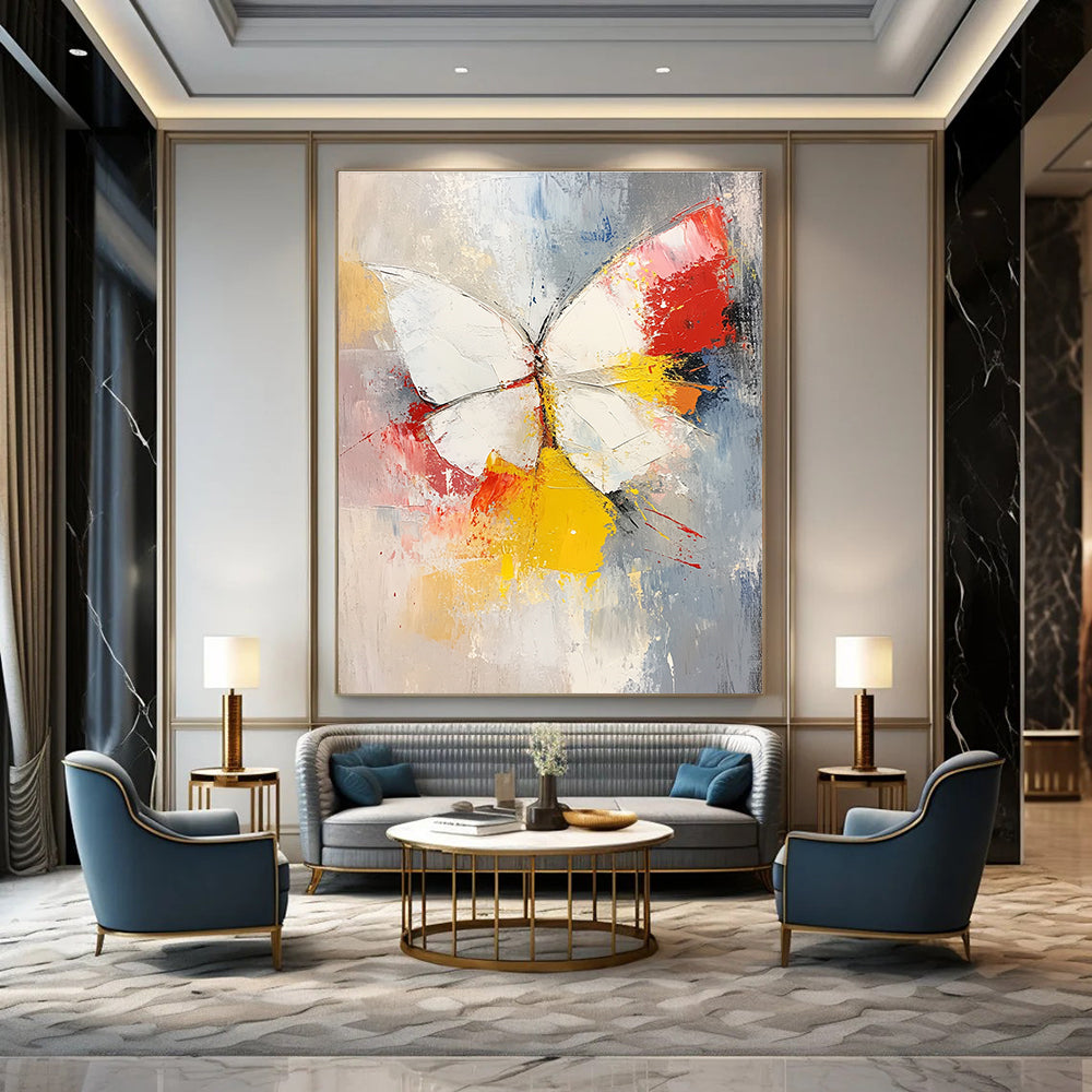 Textured Butterfly Painting for Bohemian Bedroom & Nature - Inspired Gallery STSC552