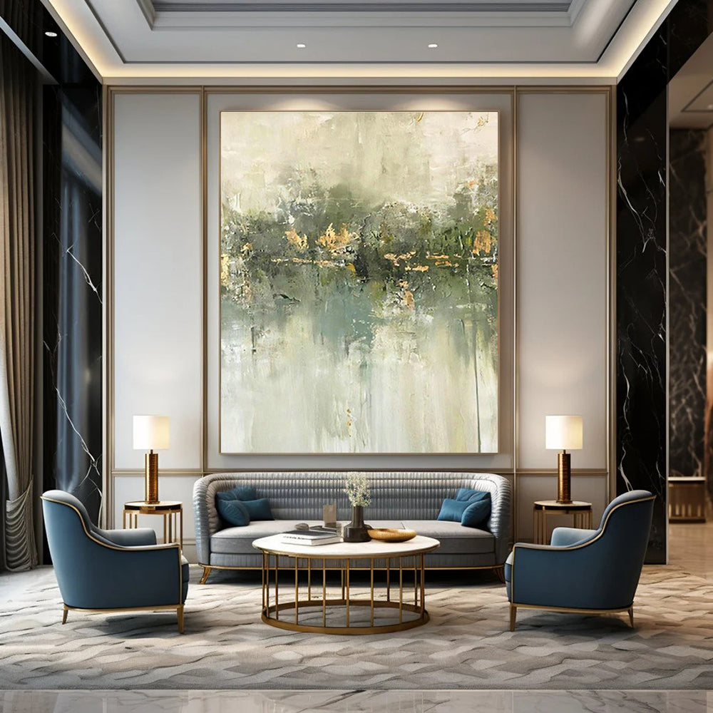 Light - Toned Abstract Landscape Art for Spa Retreat & Minimalist Bedroom DLZ0660