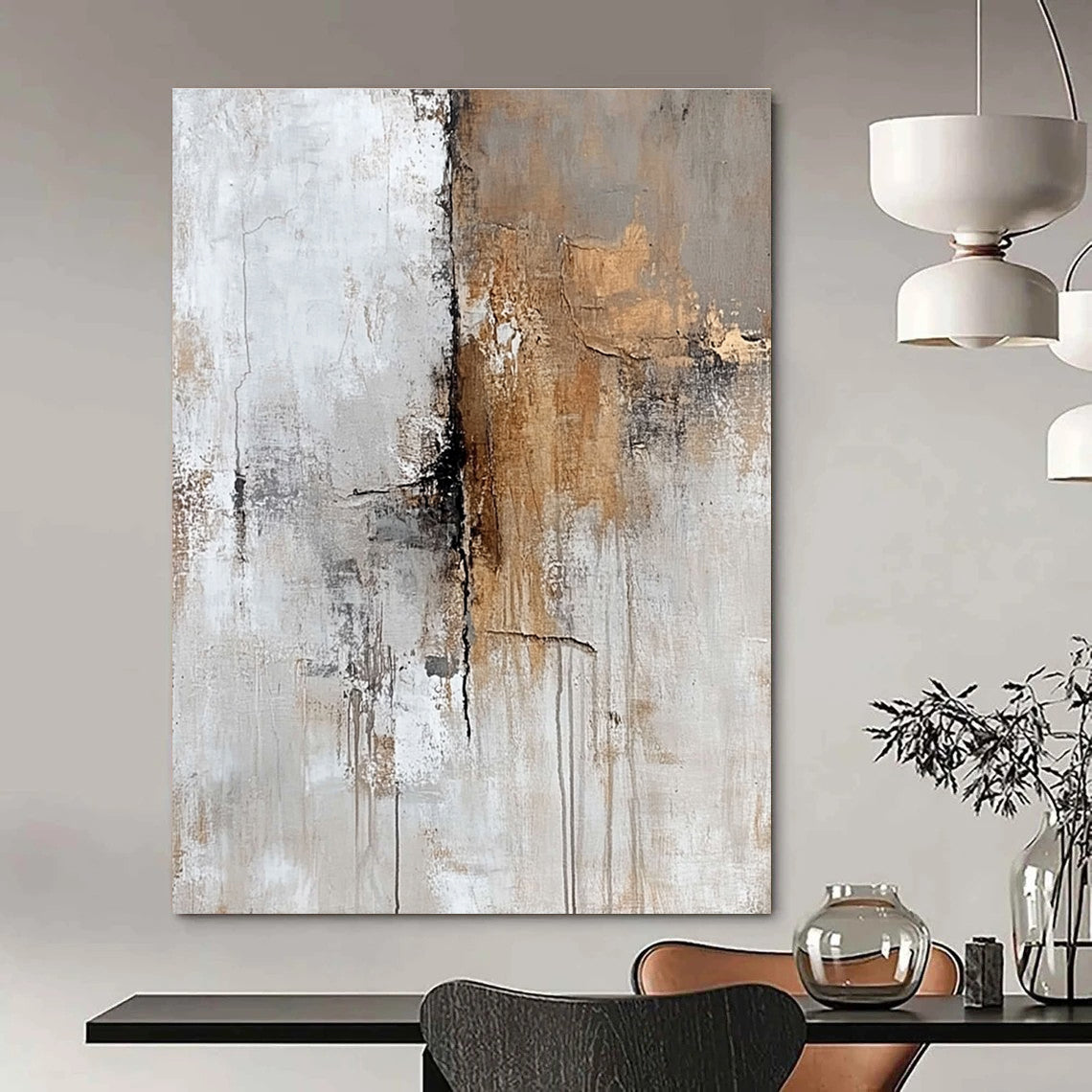 Textured Gray and Brown Abstract for Industrial - Chic Loft & Minimalist Gallery STSC591